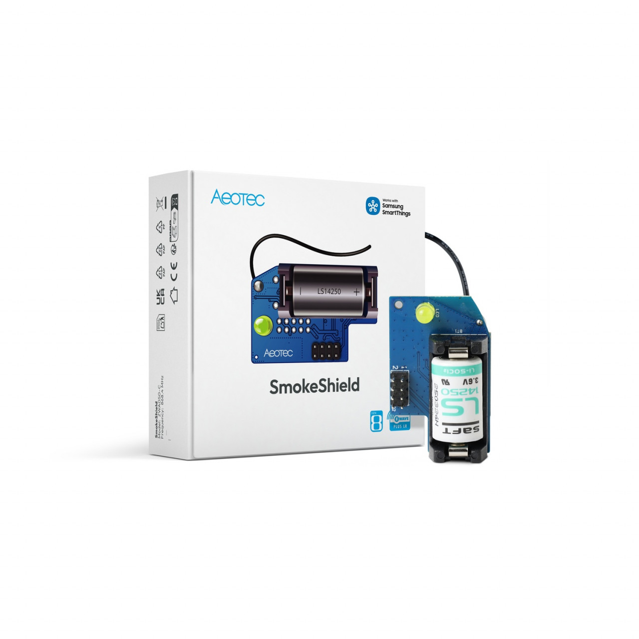 Aeotec SmokeShield Z-Wave 800er Serie für Ei Rauchmelder Ei650W und Ei650iW - Single