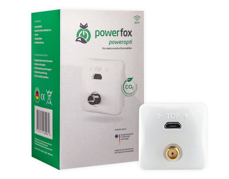 packagingljktJnmme92u3 powerfox poweropti PA201902 Wi-Fi Stromzählerausleser für elektronische eBZ Stromzähler
