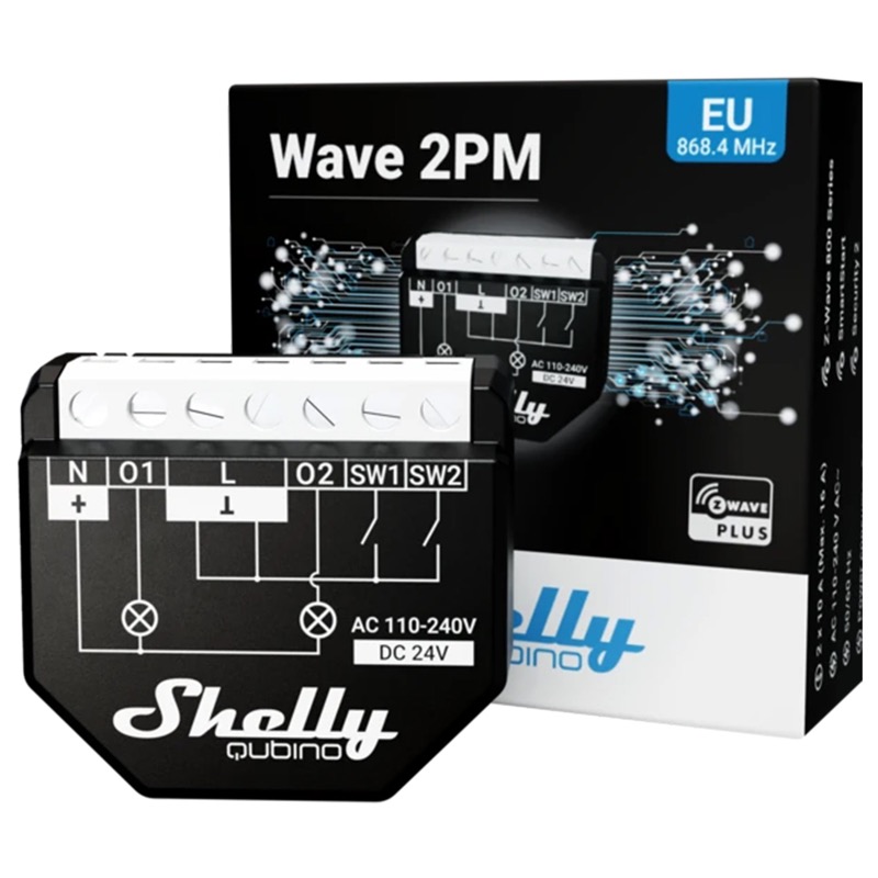 Shelly Qubino Z-Wave 2PM Relais 16A 2 Kanal Shelly Qubino Z-Wave 2PM Relais 16A 2 Kanal